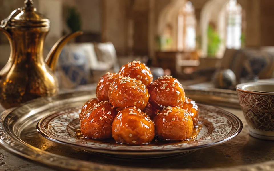Golden Gulf sweets served with dates and coffee.