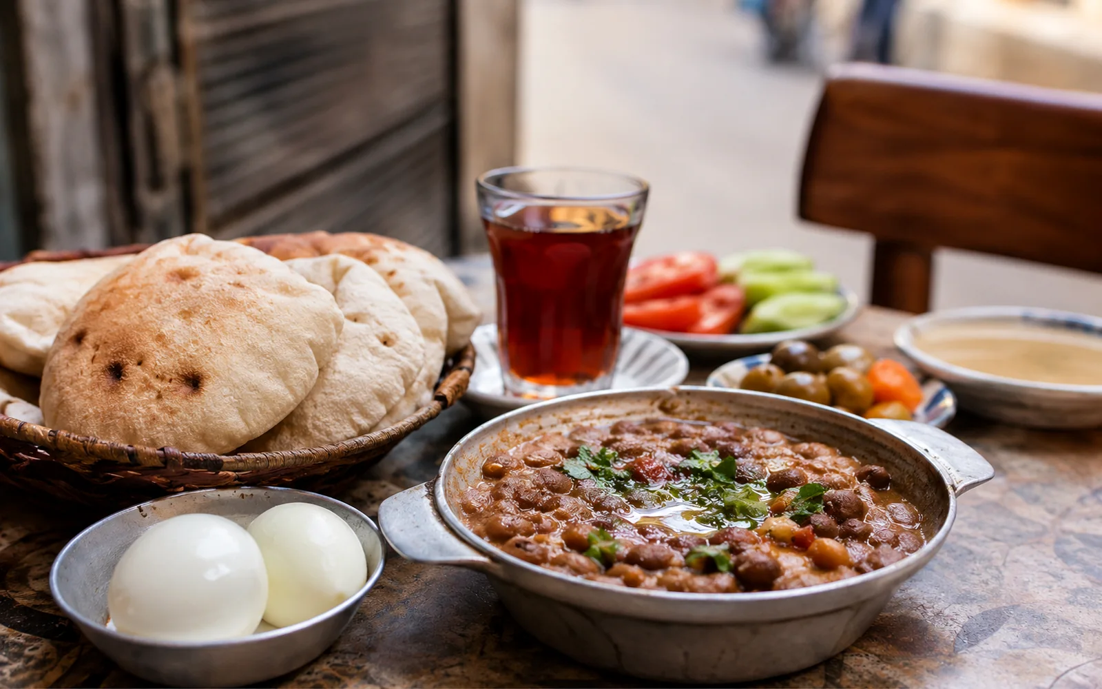 Ful Medames Breakfast in Cairo: Bread, Eggs, and Tea Explained — Egypt food travel guide